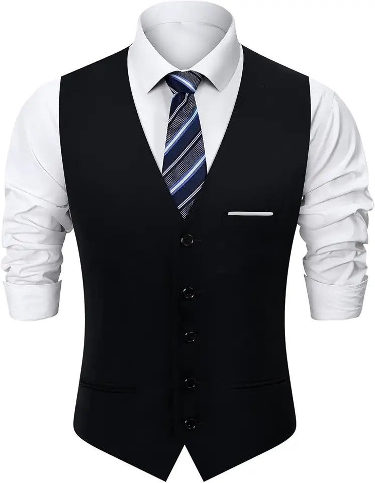 2-Piece Mens Halloween Christmas Suit Vest & Bow Tie S-3XL