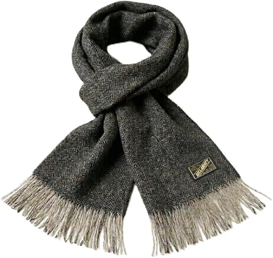 Kerry Woollen Mills Irish Wool Herringbone Fringed Killarney Scarf, Made in Ireland 100% Wool