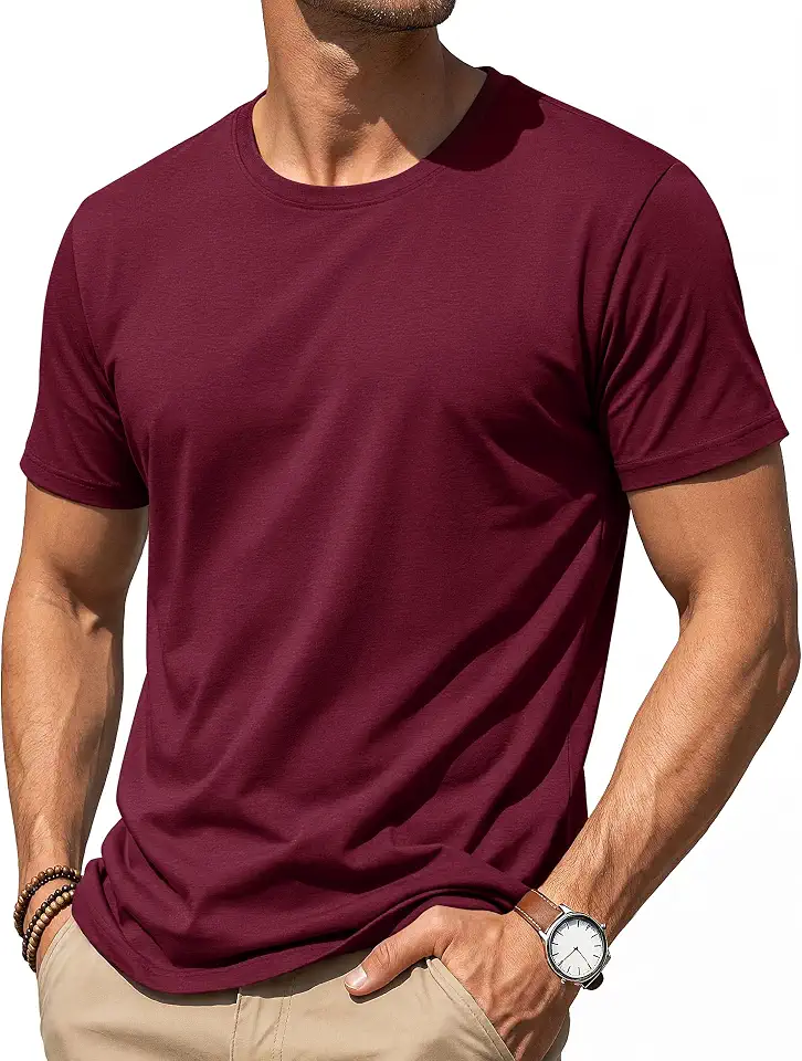 Cotrasen Mens T-Shirts Short Sleeve Cotton Crew Neck Casual Basic Tee Shirt