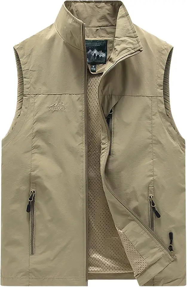 AOTORR Mens Outdoor Lightweight Safari Casual Work Photo Travel Fishing Vests