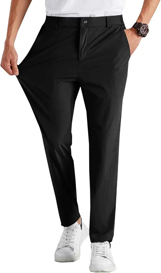 Runcati Mens Stretch Golf Pants Casual Dress Pants Work Trousers