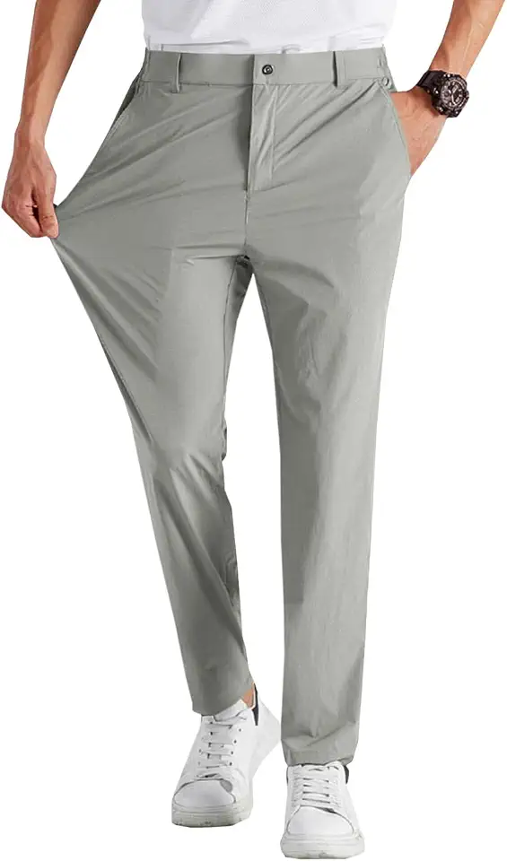 Runcati Mens Stretch Golf Pants Casual Dress Pants Work Trousers