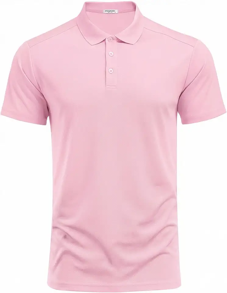 PINSPARK Polo Shirts for Men, Short Sleeve Golf Polos, Quick Dry Slim Fit