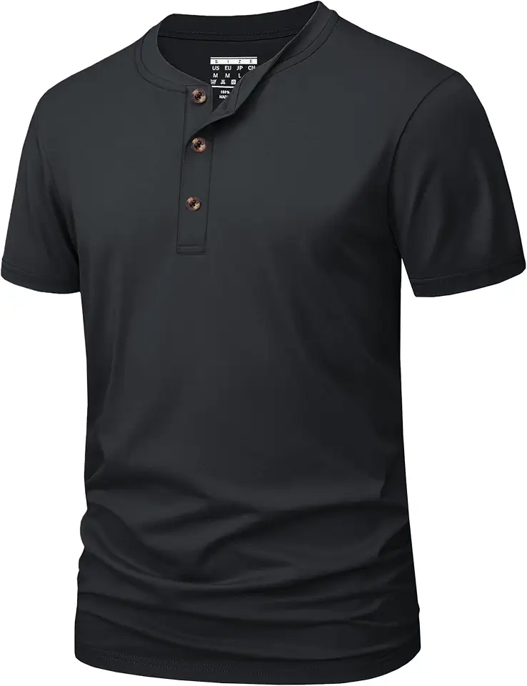 MAGNIVIT Mens Henley Shirt Short Sleeve Cotton T-Shirt
