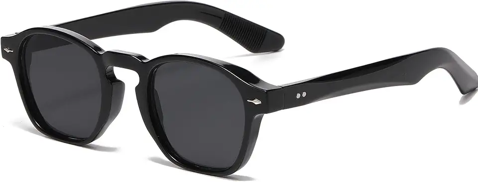 Onrtry Retro Square Round Sunglasses for Women Men Trendy Circle Small Sun Glasses Thin Cube Shades UV 400