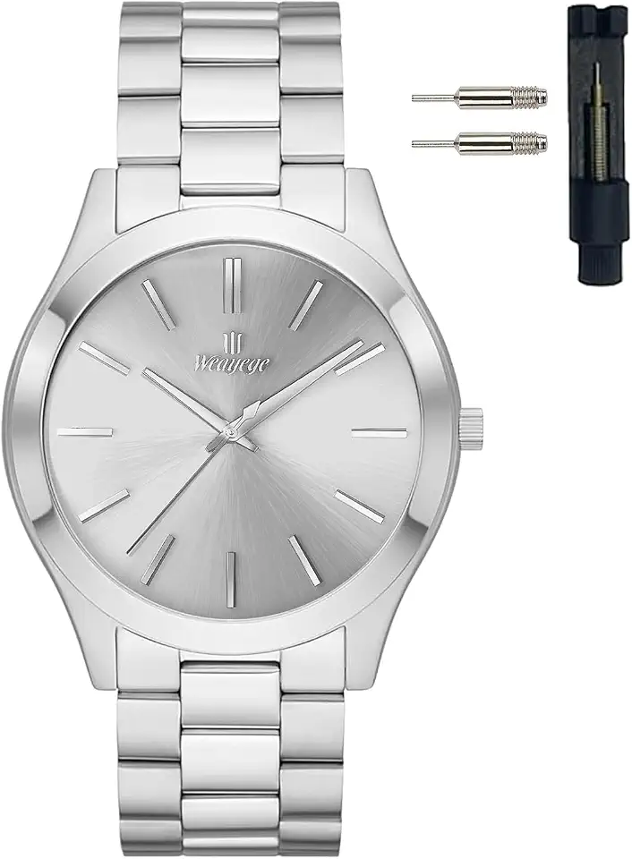 Mens Watches,Classical Stainless Steel Men's Wrist Watches,Fashion Minimalist Business Men's Wrist Watches Luxury Quartz Waterproof Watches Bussiness Watches for Men,Gifts for Men