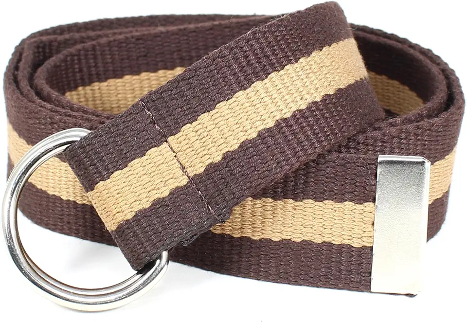 BC Belts Canvas Web Belt for Men & Women - 1.25” Adjustable D-Ring Buckle