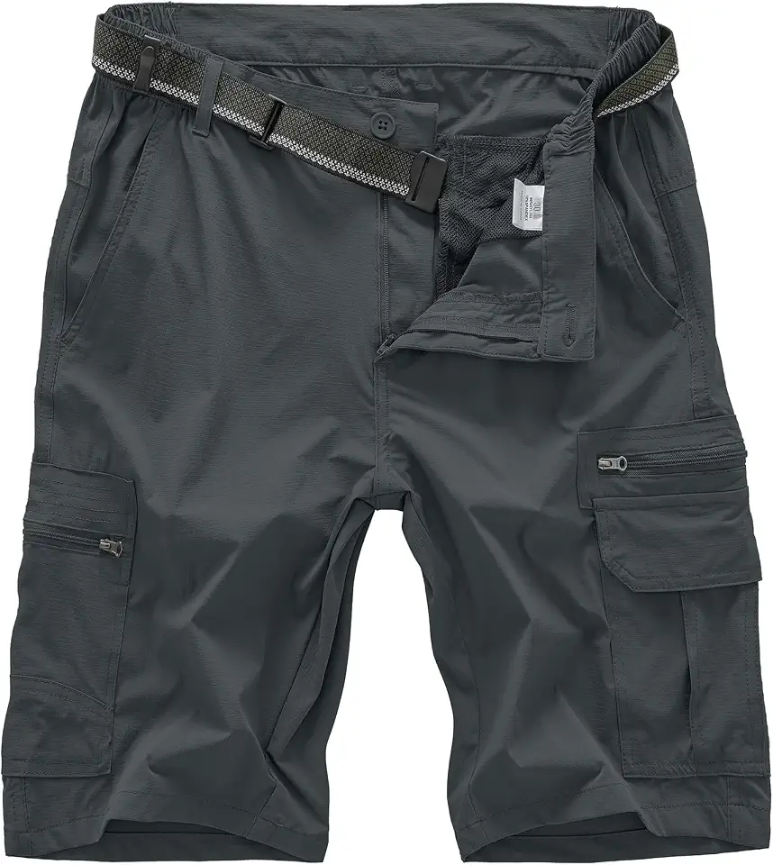 Jessie Kidden Mens Cargo Shorts Expandable Waist Quick Dry Hiking Shorts