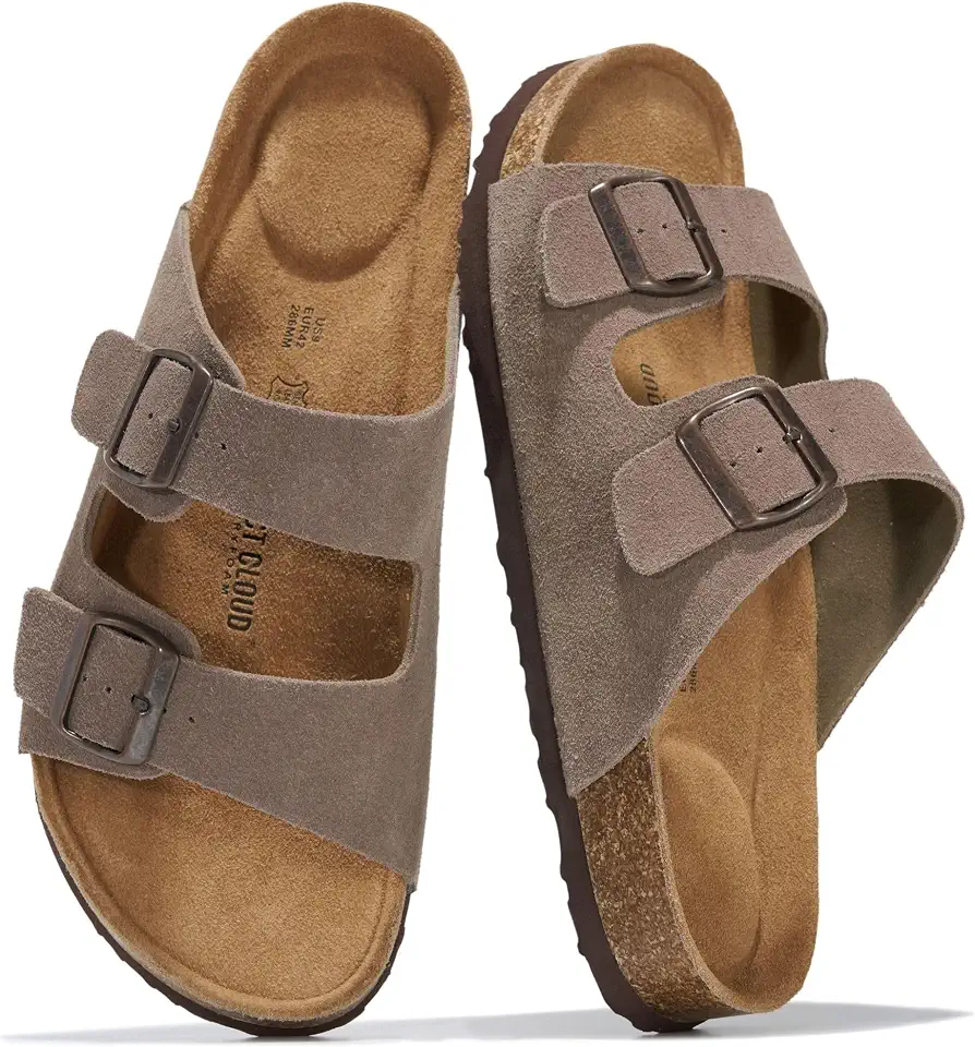 Project Cloud Mens Sandals 100% Genuine Leather Mens Slides Sandals for Men