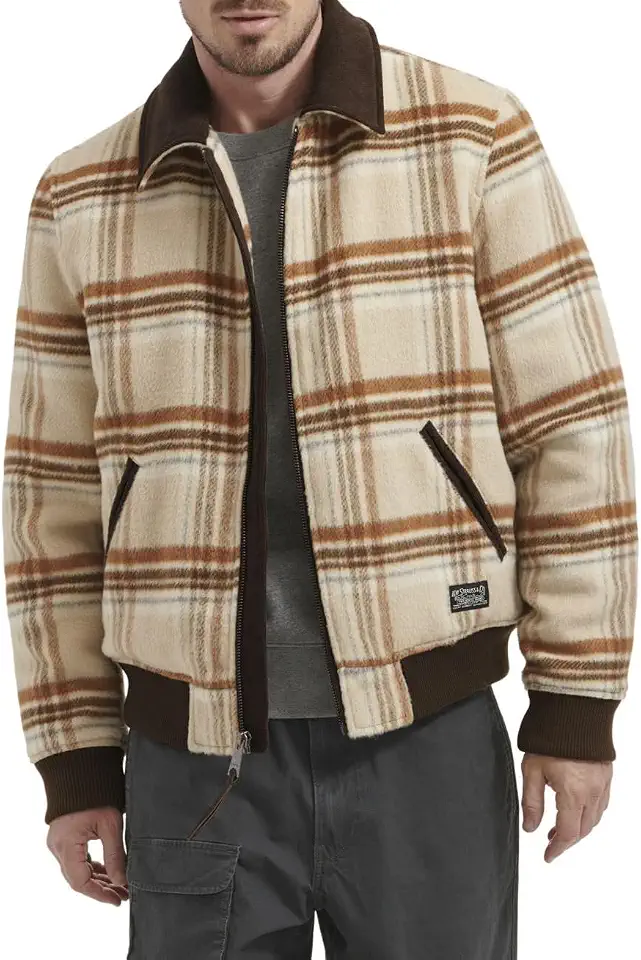 Levi's Men's Mixed Media Western Plaid Bomber Jacket