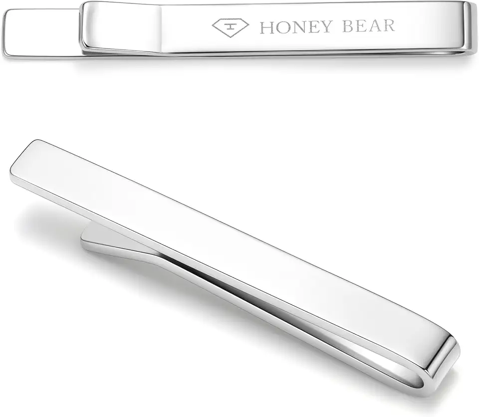Men's Minimalist Silver Metallic Tie Clip