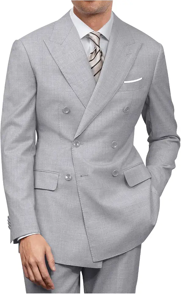 Men's Charcoal Double Breasted Suit Jacket
