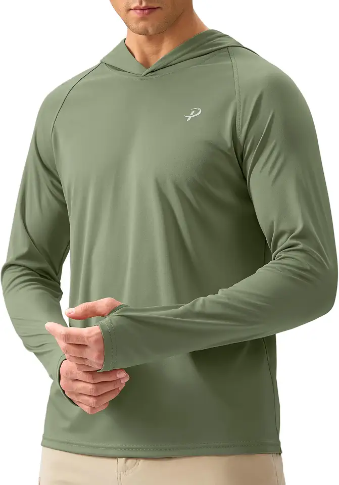 Pudolla Men's Sun Protection Hoodie Shirts UPF 50+ Fishing Hiking Shirt