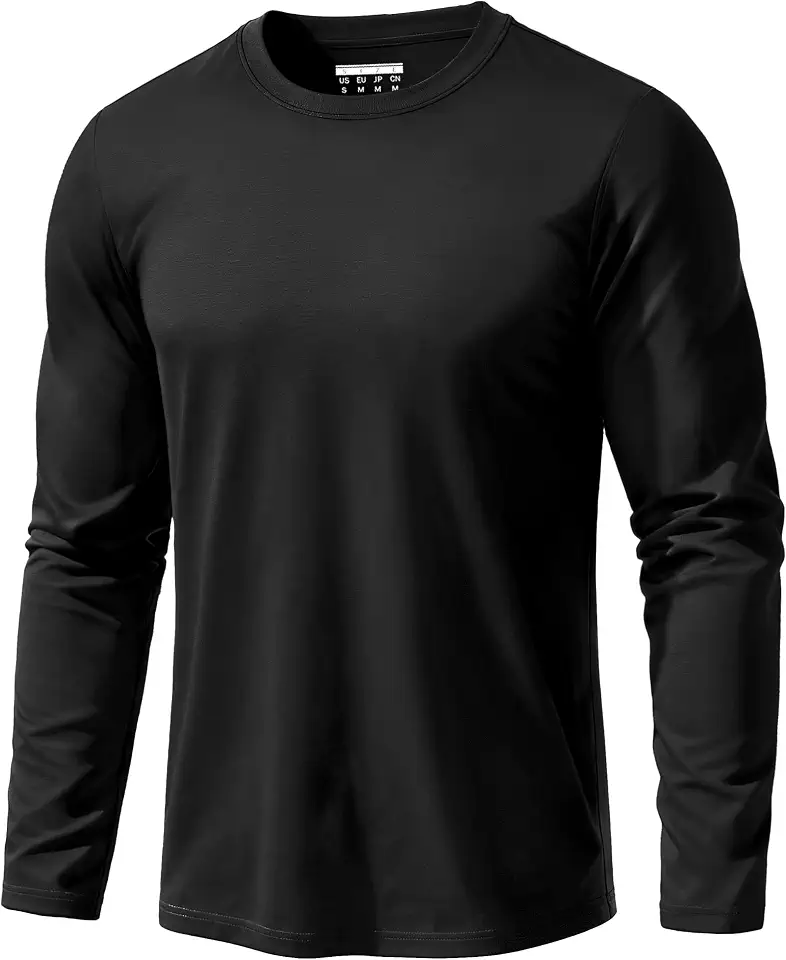 EKLENTSON Men's Long Sleeve Cotton T Shirt Moisture Wicking Basic Tee
