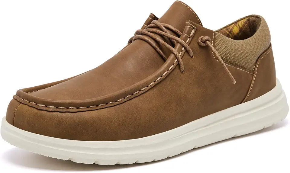 Men's Brown Leather Deck Boat Shoes