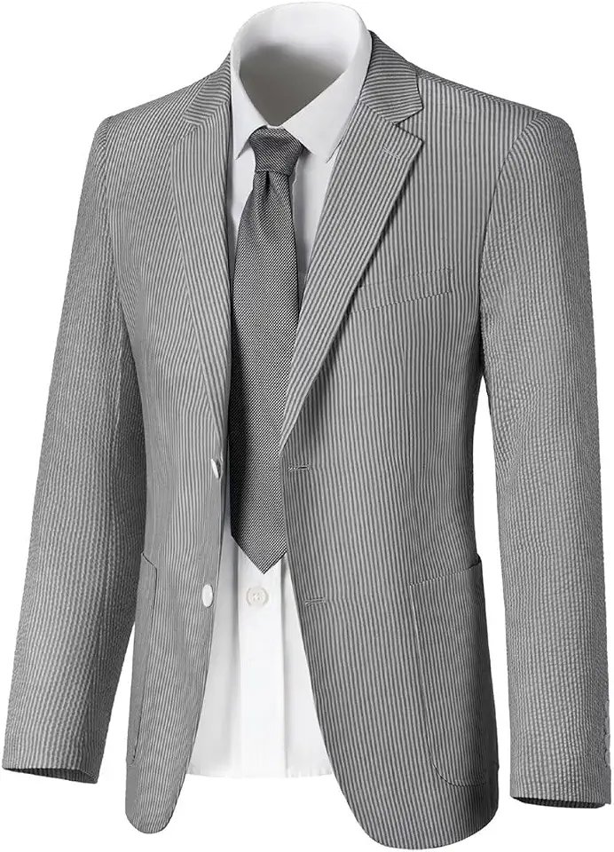 Global Recycled Standard Seersucker Men Suit Jacket Slim Fit Blazer Summer Sport Coat Suits Separate
