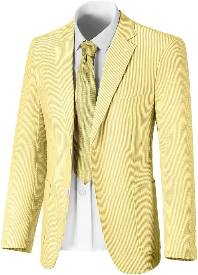 Global Recycled Standard Seersucker Men Suit Jacket Slim Fit Blazer Summer Sport Coat Suits Separate