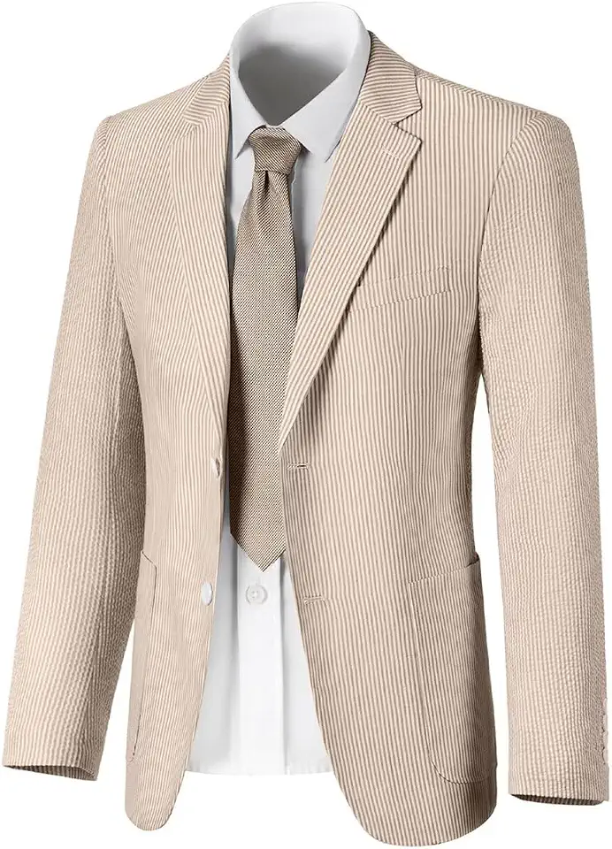 Global Recycled Standard Seersucker Men Suit Jacket Slim Fit Blazer Summer Sport Coat Suits Separate