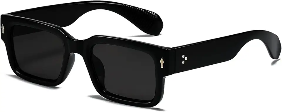 Classic Square Sunglasses for Women Men Trendy Thick Frame Rectangle Sun Glasses Chunky Black Shades