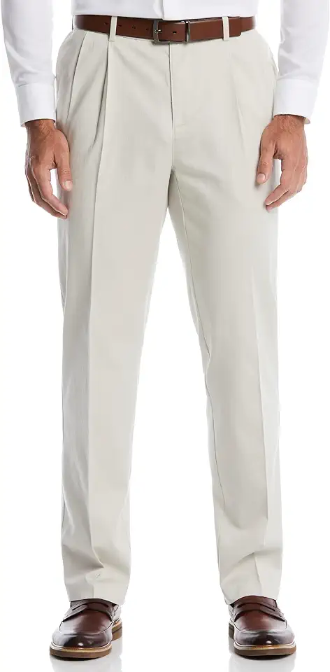 Savane Men's Double Pleated Geo Straight Fit Chino Pants (Available in Big & Tall)