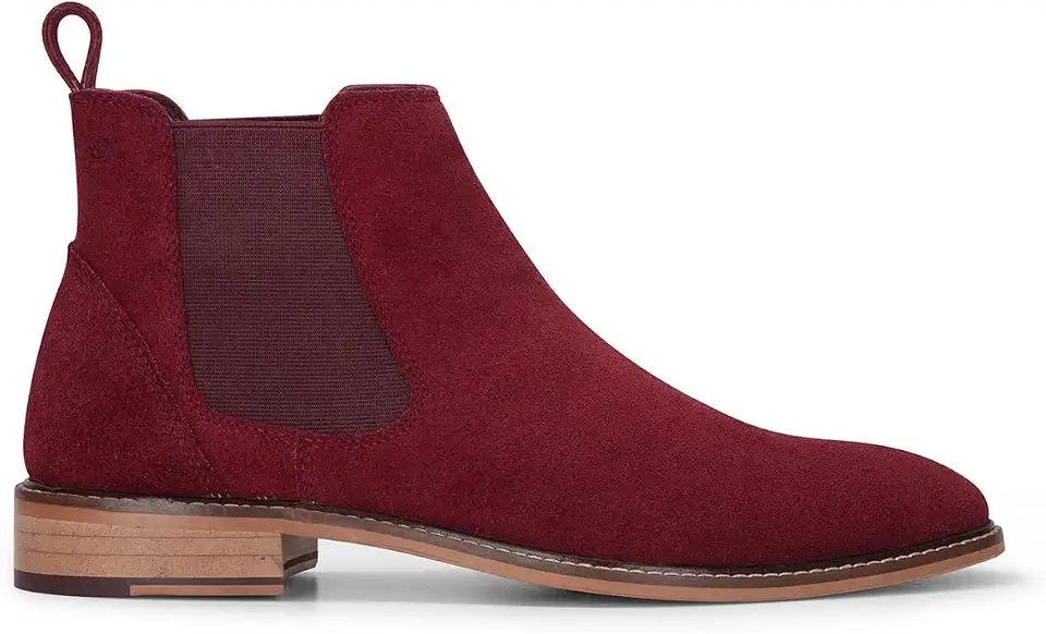 Men's Brown Suede Leather Slip-On Chelsea Ankle Boots