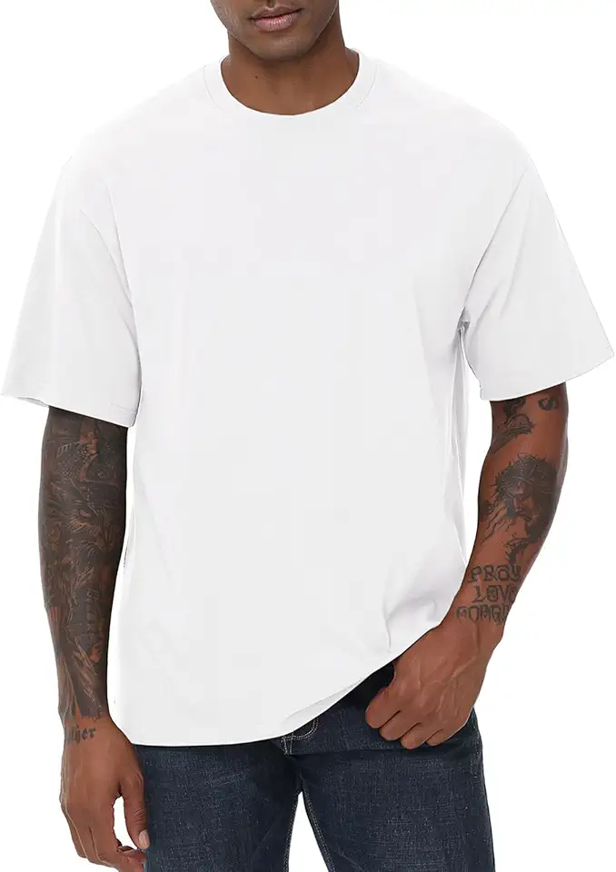 KEEPSHOWING Mens Cotton T Shirts Short Sleeve Crew Neck Basic T-Shirt Essentials Crewneck Cotton T-Shirts Tees for Men