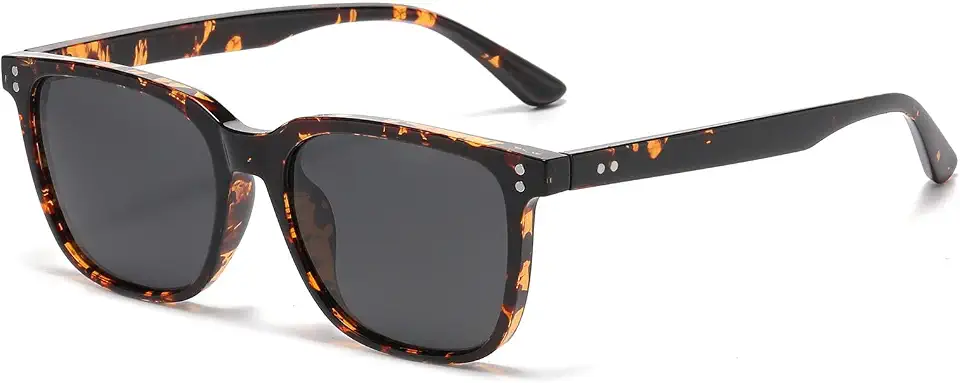 Men's Tortoiseshell Frame Square Sunglasses