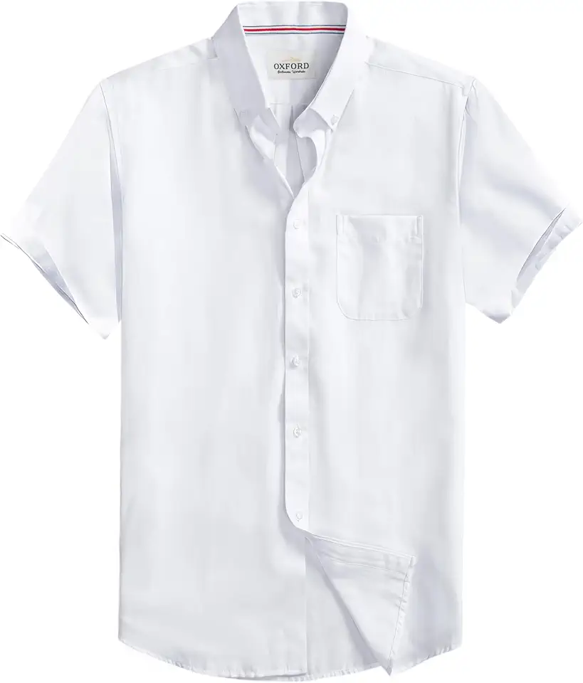 Men's White Oxford Short Sleeve Button Down