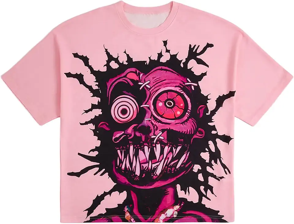 SOLY HUX Men's Graphic Tee Shirt Y2k Novelty Printed Short Sleeve Crew Neck Tops Streetwear