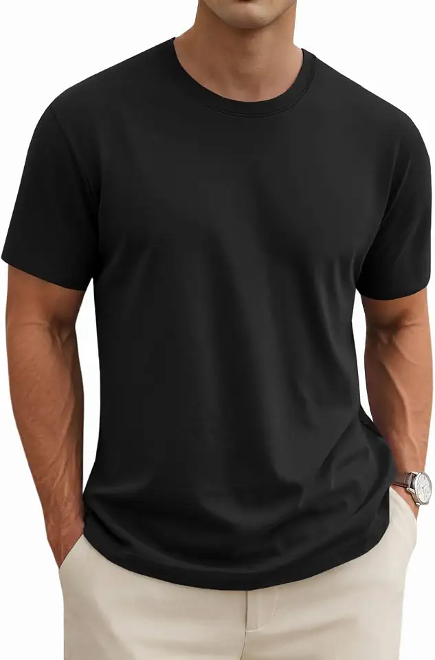 MAGNIVIT Men's Cotton T Shirt Short Sleeve Breathable Basic Casual Tops