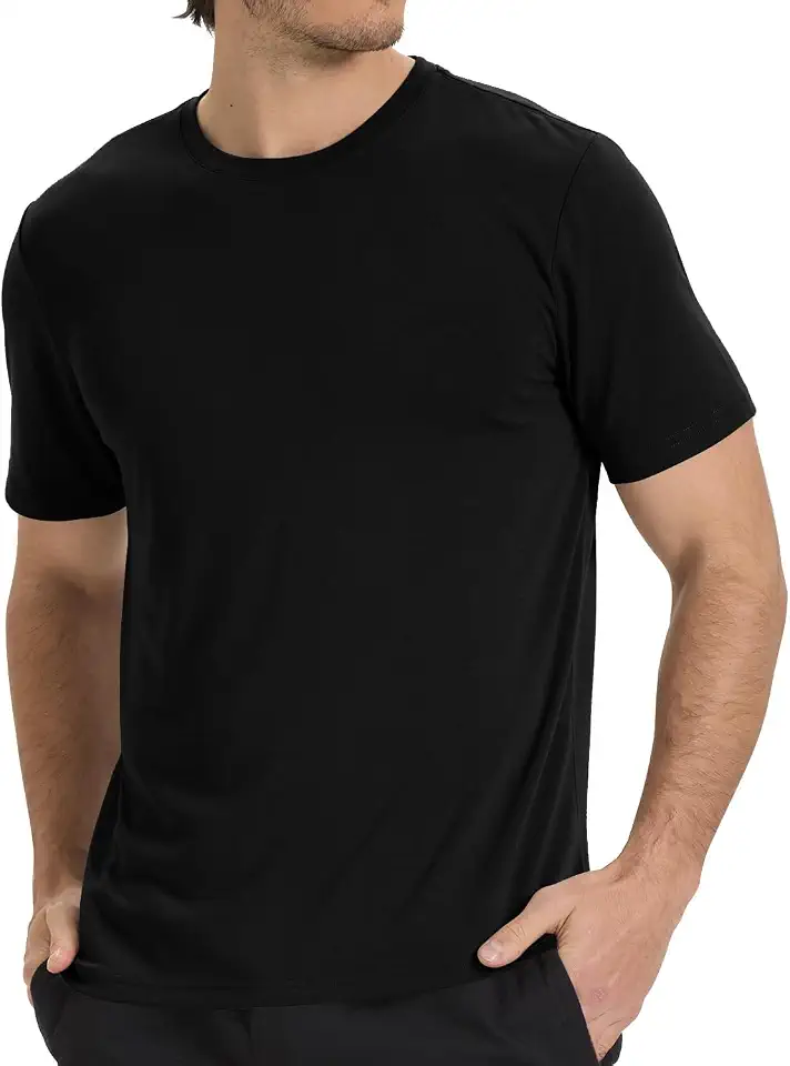 BAMBOO COOL Men's Crewneck T-Shirts Short Sleeve Heavy Weight Tees