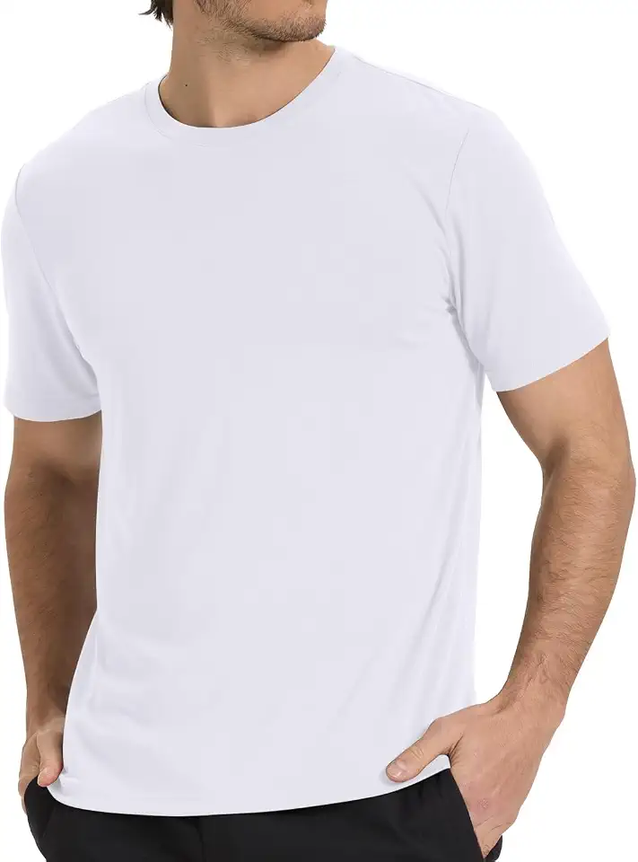 BAMBOO COOL Men's Crewneck T-Shirts Short Sleeve Heavy Weight Tees