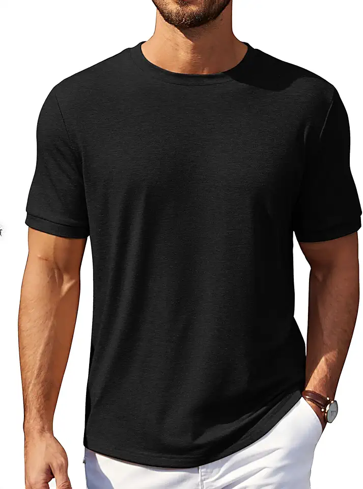 COOFANDY Mens T-Shirts Summer Crew Neck Casual T Shirts Plain Short Sleeve Shirts Basic Tees