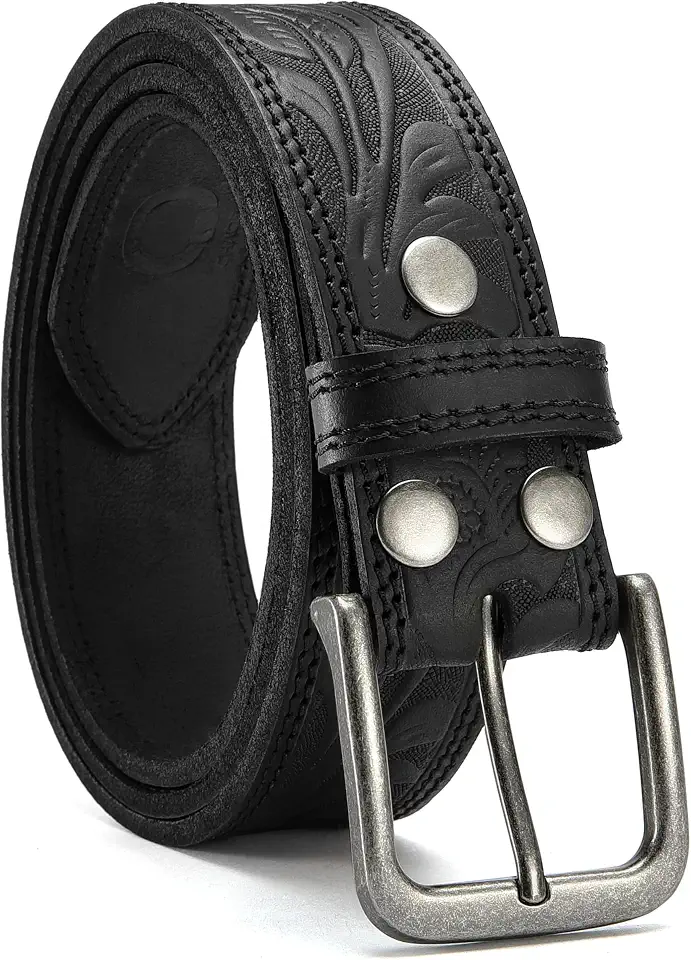 CHAOREN Mens Belts Casual for Jeans - Full-Grain Leather, Durable Cowhide
