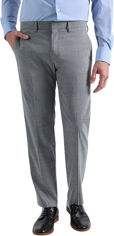 Men's Slim Fit Grey Houndstooth Suit Trousers