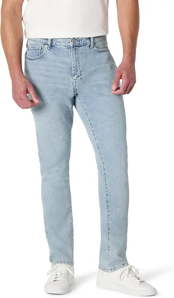 U.S. Cotton Trust Protocol Amazon Essentials Men's Low Stretch Slim-Fit Jean, Tapered Leg, Vintage Inspired Midweight Denim