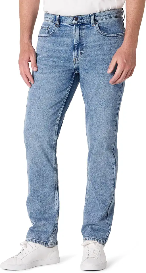 Men's Light Wash Straight Leg Jeans