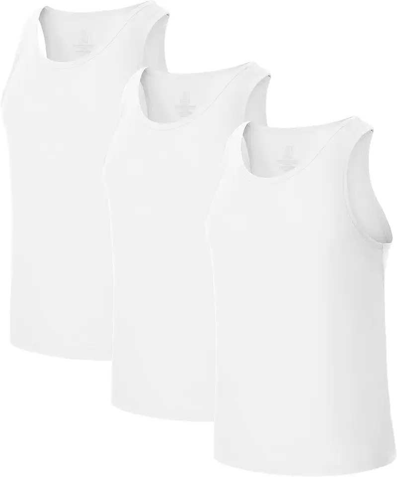 BAMBOO COOL Men's Tank Top Undershirts Moisture Wicking Fit A-Shirts 3 Pack