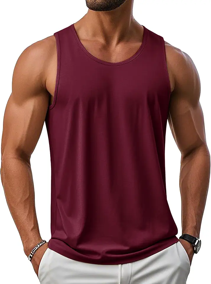 MAGCOMSEN Men's UPF 50+ Tank Top Sleeveless Muscle T Shirts Sport Gym Tanks