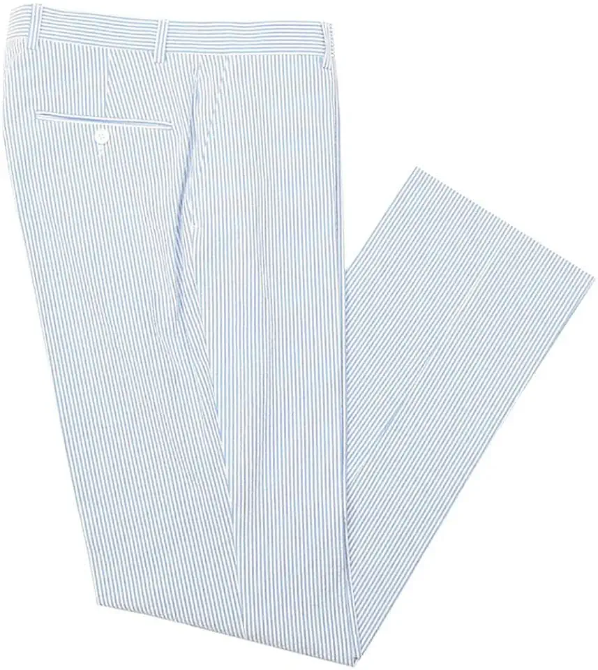 Mens Summer Slacks Mens Sear sucker Slim Fit Suit Separate Pants Trousers