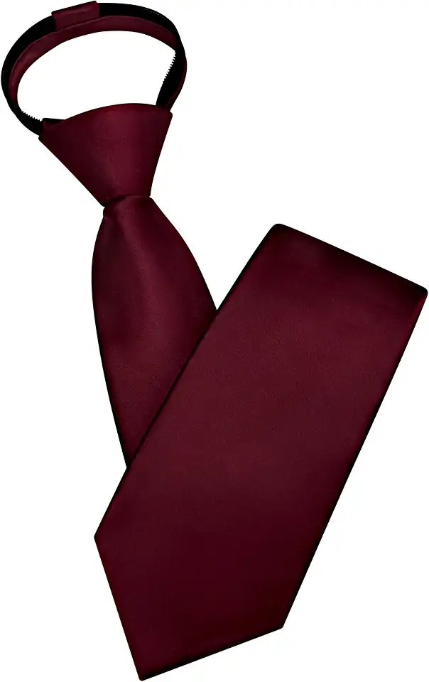 Branduce 3.15"(8cm) Mens Solid Satin Tie Pre-tied Adjustable Zipper Necktie for Business and Wedding