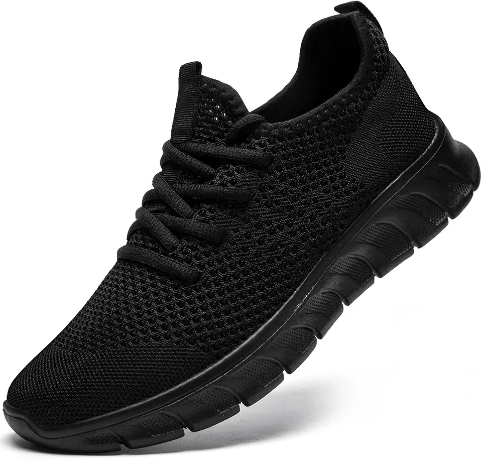 Men's Black Low Top Running Sneakers