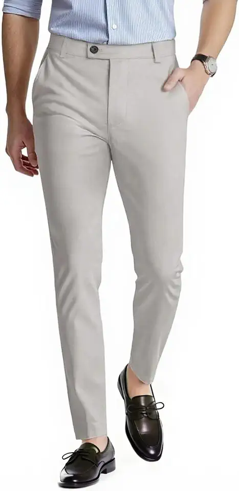 GINGTTO Mens Dress Pants Slim Fit Stretch Skinny Slacks Tapered Leg
