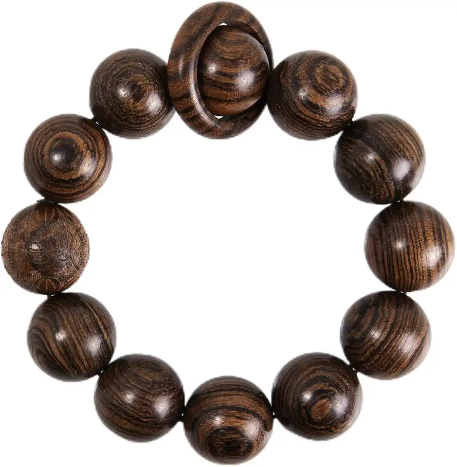 Men's 20mm Natural Wood Beaded Bracelet