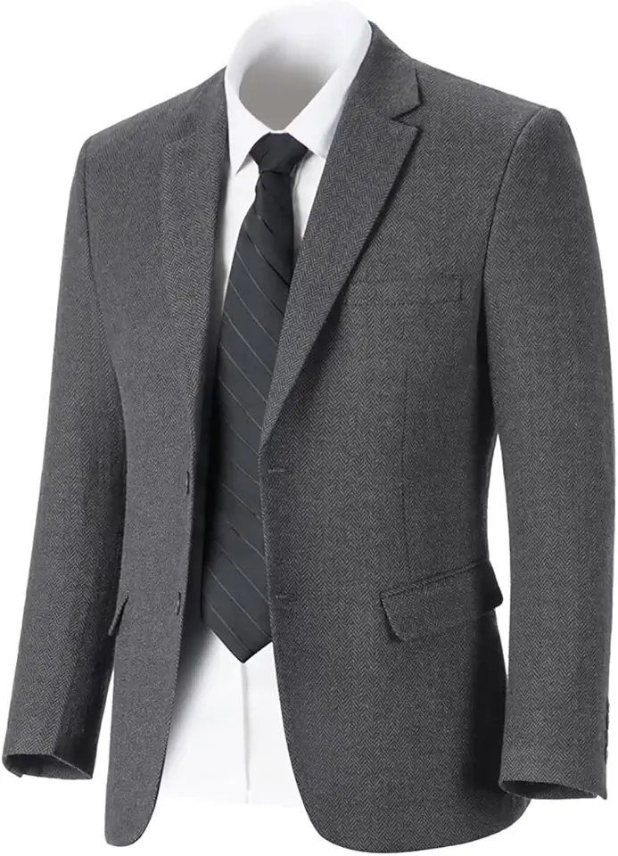 Tweed Herringbone Men's Suit Jackets Retro Slim Fit Sport Coats Blazer Prom Business Casual Men Tux Jacket Wedding Blazers
