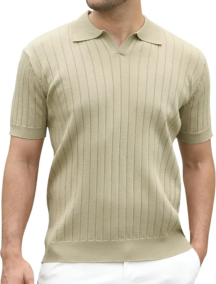 Alex Vando Mens Bubble Jacquard Super Stretch Short Sleeve Polo Shirts
