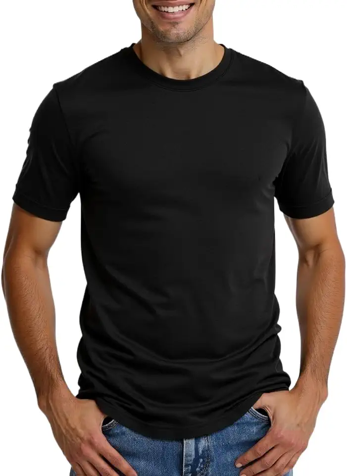 Huata Men's T-Shirt Short Sleeve Crewneck Cotton Tees