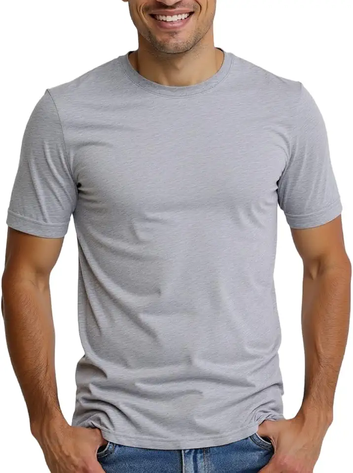 Huata Men's T-Shirt Short Sleeve Crewneck Cotton Tees