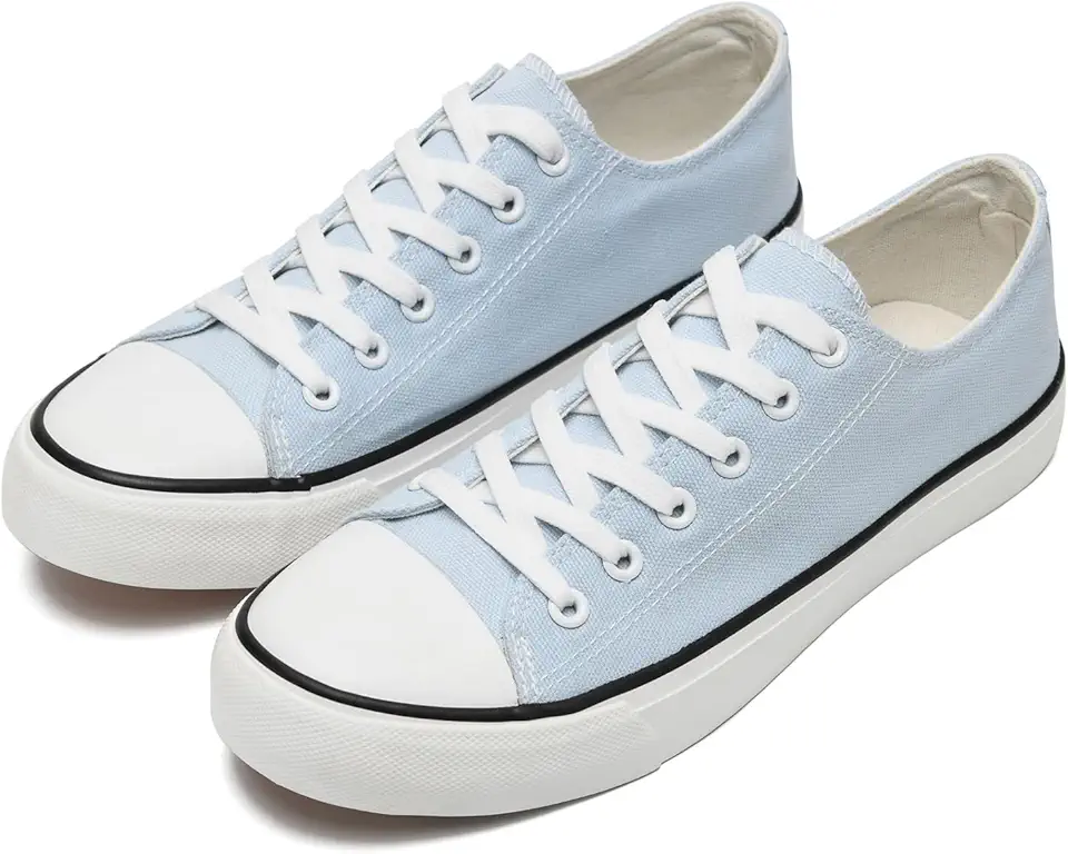 rosyclo Canvas Shoes for Women and Men, Low Top Canvas Sneakers Fashion Lace Up Comfortable Womens Classic Casual Tennis Walking Shoes
