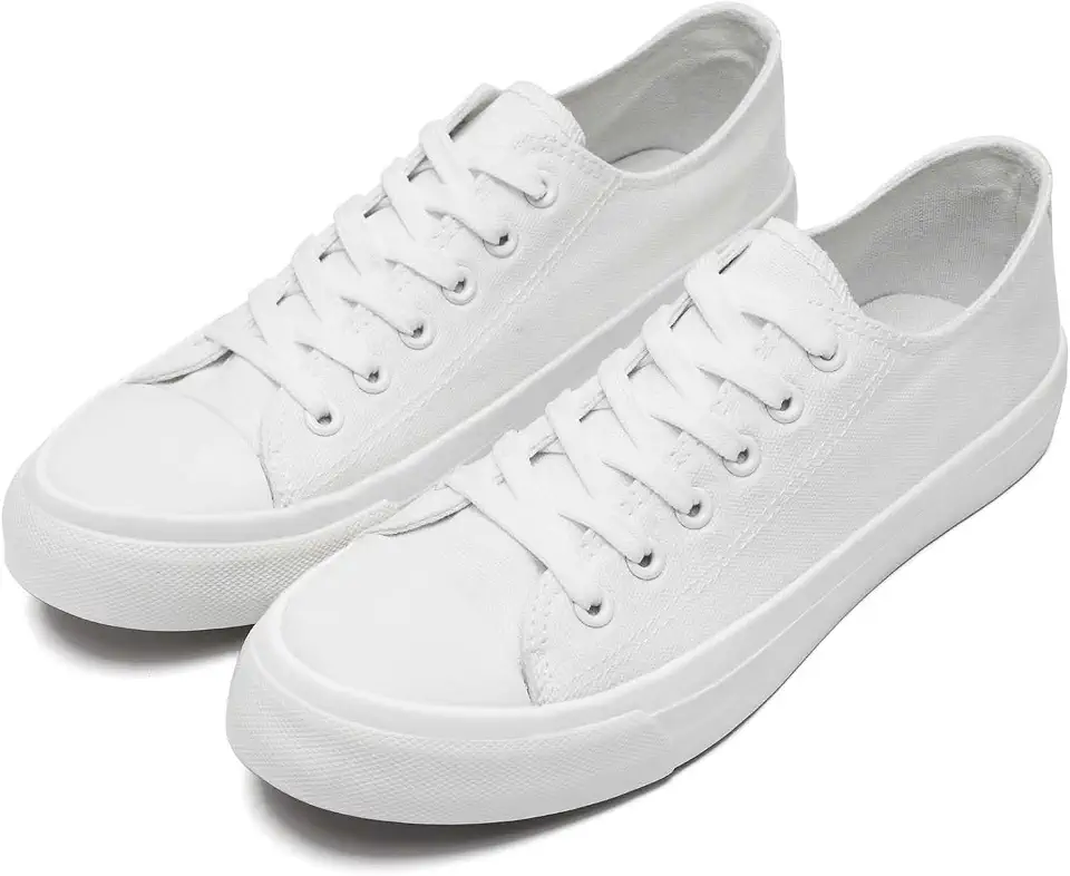 rosyclo Canvas Shoes for Women and Men, Low Top Canvas Sneakers Fashion Lace Up Comfortable Womens Classic Casual Tennis Walking Shoes